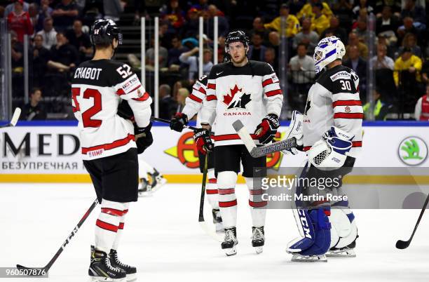 Pierre Luc Dubois of Canada looks dejected after during the 2018 IIHF Ice Hockey World Championship Bronze Medal Game game between the United States...