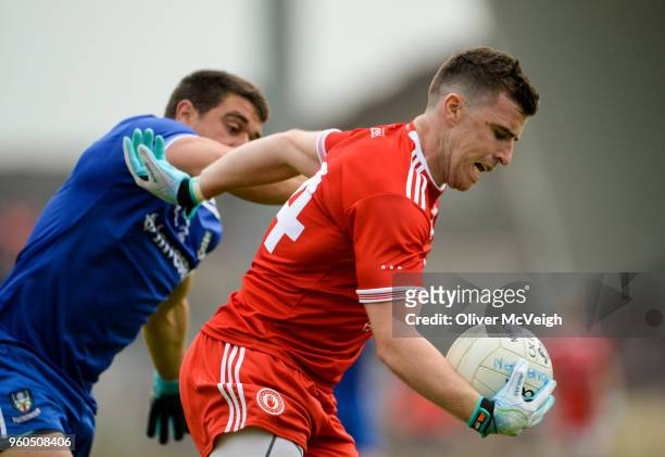Tyrone , Ireland - 20 May 2018; Connor McAliskey of Tyrone in action against Drew Wylie of Monaghan during the Ulster GAA Football Senior...