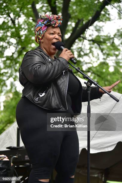 Singer Frenchie Davis performs during the 2018 AIDS Walk New York on May 20, 2018 in New York City.