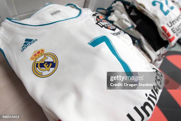 Locker room of Real Madrid before the start of theTurkish Airlines EuroLeague F4 Final Game between Real Madrid v Fenerbahce Dogus Istanbul at Stark...