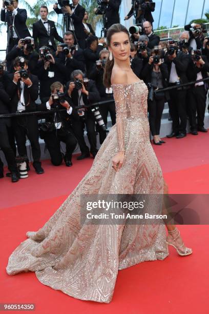 Alessandra Ambrosio attends the screening of "The Wild Pear Tree " during the 71st annual Cannes Film Festival at Palais des Festivals on May 18,...