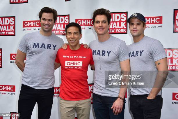 Andrew Rannells, Kelsey Louie, Matt Bomer, and Charlie Carver attends the 2018 AIDS Walk New York on May 20, 2018 in New York City.