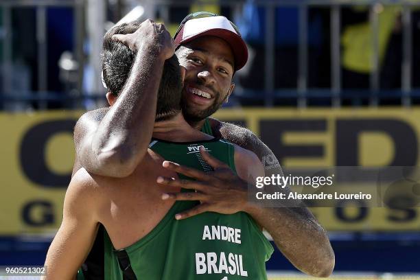 Evandro Goncalves and Andre Loyola Stein of Brazil in action during the main draw Menâs FInal match against Anders Berntsen Mol and Christian Sandlie...