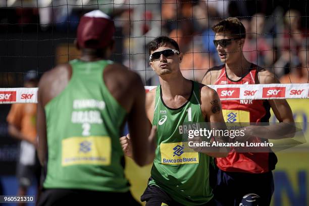 Evandro Goncalves and Andre Loyola Stein of Brazil in action during the main draw Menâs FInal match against Anders Berntsen Mol and Christian Sandlie...