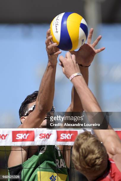 Andre Loyola Stein of Brazil in action during the main draw Menâs FInal match against Anders Berntsen Mol and Christian Sandlie Sorum of Norway at...