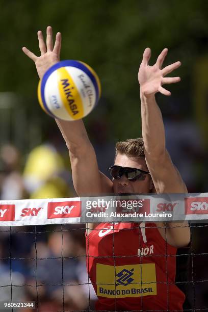 Anders Berntsen Mol of Norway in action during the main draw Menâs FInal match against Evandro Goncalves and Andre Loyola Stein of Brazil at Meia...