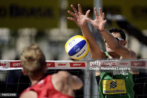 Andre Loyola Stein of Brazil in action during the main draw Menâs FInal match against Anders Berntsen Mol and Christian Sandlie Sorum of Norway at...