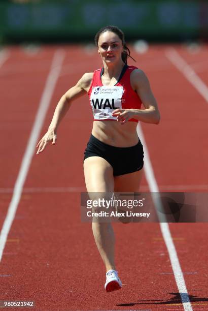 Laura Maddox of Wales competes in the Women's 400m race during the Loughborough International Athletics event on May 20, 2018 in Loughborough,...