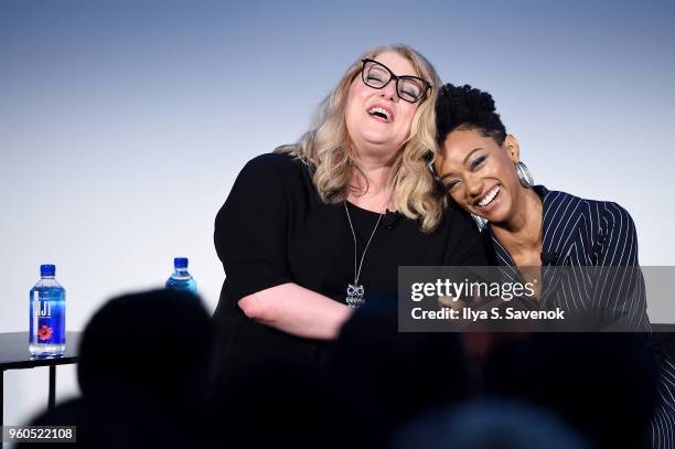 Gretchen J. Berg and Sonequa Martin-Green of Star Trek Discovery speak onstage during "Star Trek Discovery: The Future is Definitely Female" on Day...