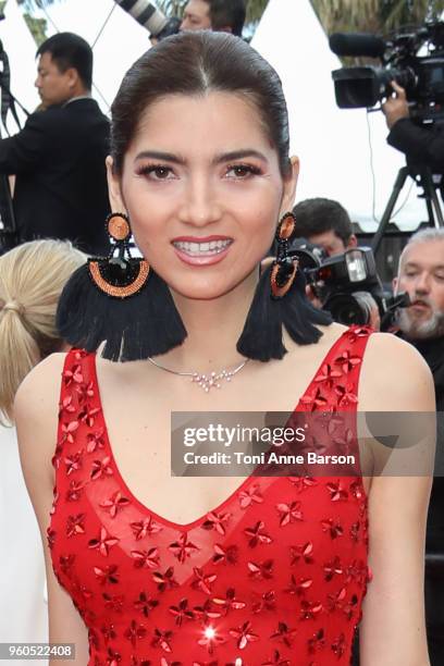 Actress Blanca Blanco wearing Christophe Guillarme attends the screening of "The Wild Pear Tree " during the 71st annual Cannes Film Festival at...