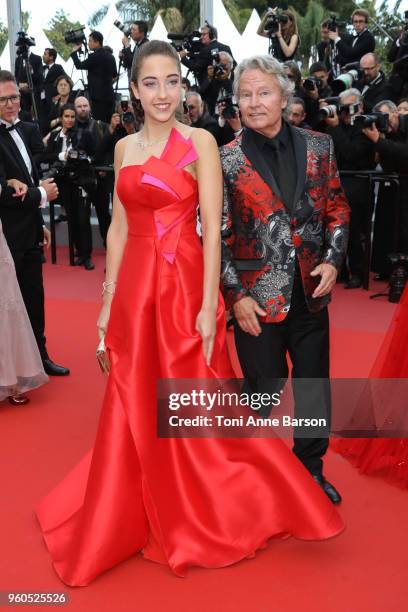 Letizia Pinochi and John Savage attend the screening of "The Wild Pear Tree " during the 71st annual Cannes Film Festival at Palais des Festivals on...
