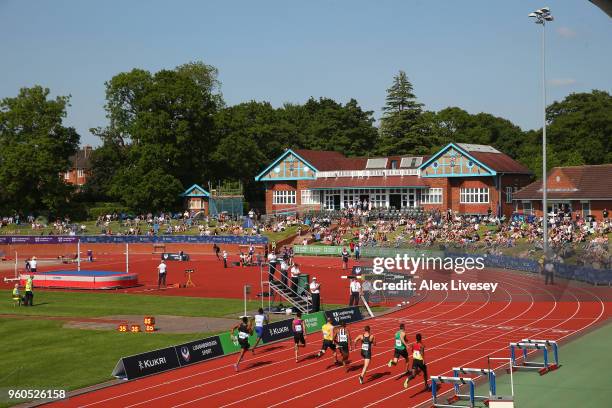 General view of the Paula Radcliffe Athletics Stadium is seen during the Loughborough International Athletics event on May 20, 2018 in Loughborough,...