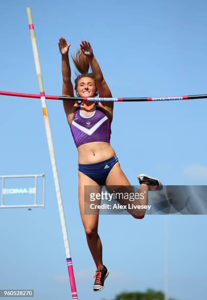 Natalie Hooper competes in the Women's Pole Vault during the Loughborough International Athletics event on May 20, 2018 in Loughborough, England.