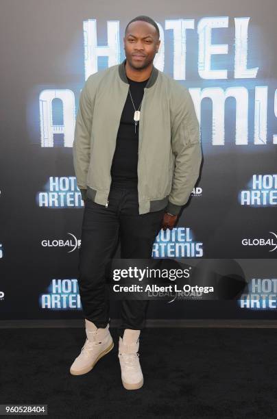 Actor Ser'Darius Blain arrives for the Global Road Entertainment's "Hotel Artemis" Premiere held at Regency Village Theatre on May 19, 2018 in...