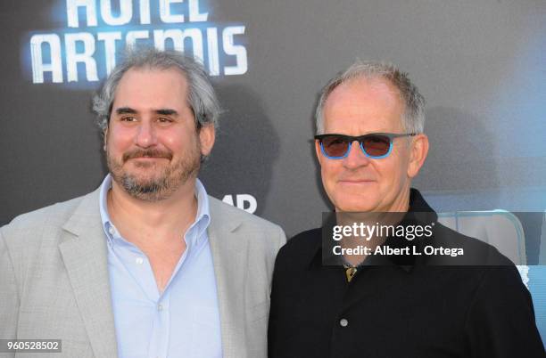 Producers Adam Siegel and Stephen Cornwell arrive for the Global Road Entertainment's "Hotel Artemis" Premiere held at Regency Village Theatre on May...