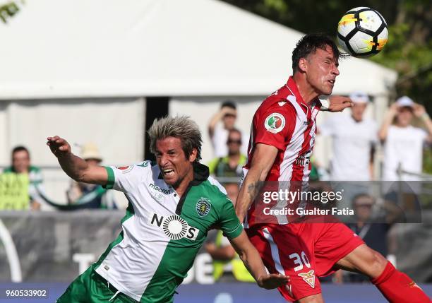 Aves midfielder Vitor Gomes from Portugal with Sporting CP defender Fabio Coentrao from Portugal in action during the Portuguese Cup Final match...