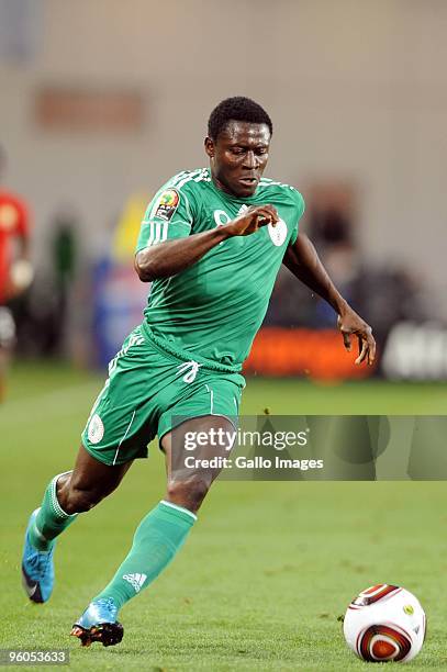 Obafemi Martins of Nigeria in action during the African Nations Cup Group C match between Nigeria and Mozambique, at the Alto da Chela Stadium on...