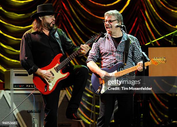 Kenny Lee Lewis and Steve Miller perform as part of the Tribute to the life of Norton Buffalo at the Fox Theatre on January 22, 2010 in Oakland,...