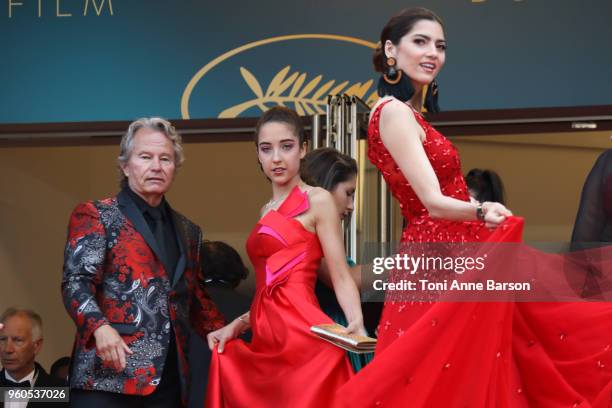 John Savage, Letizia Pinochi and Blanca Blanco attend the screening of "The Wild Pear Tree " during the 71st annual Cannes Film Festival at Palais...