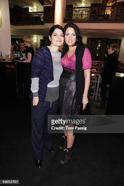 Jasmin Tabatabei and Minu Barati-Fischer arrive at the Michalsky Style Night during the Mercedes-Benz Fashion Week Berlin Autumn/Winter 2010 at the...