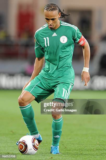 Peter Odemwingie of Nigeria in action during the African Nations Cup Group C match between Nigeria and Mozambique, at the Alto da Chela Stadium on...