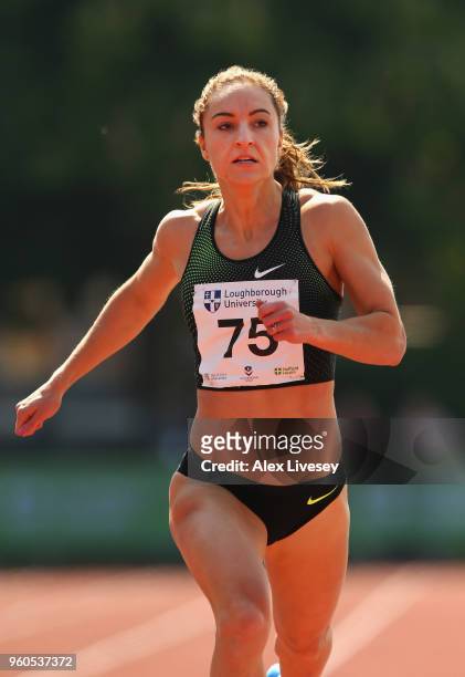 Emily Diamond competes in the Women's 200m during the Loughborough International Athletics event on May 20, 2018 in Loughborough, England.
