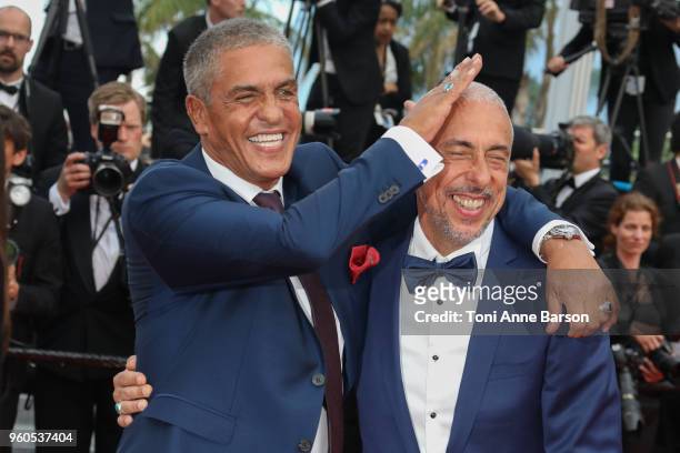 Samy Naceri and his brother Larbi Naceri attends the screening of "The Wild Pear Tree " during the 71st annual Cannes Film Festival at Palais des...