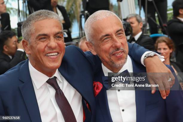 Samy Naceri and his brother Larbi Naceri attends the screening of "The Wild Pear Tree " during the 71st annual Cannes Film Festival at Palais des...