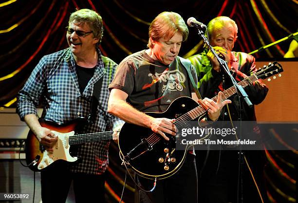 Steve Miller, George Thorogood, and Charlie Musselwhite perform as part of the Tribute to the life of Norton Buffalo at the Fox Theatre on January...