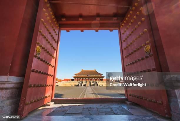 forbidden city at daytime,beijing,china. - cidade proibida imagens e fotografias de stock
