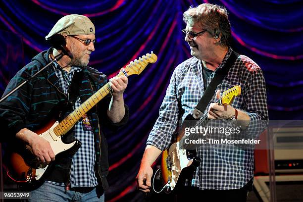 Dave Denney and Steve Miller perform as part of the Tribute to the life of Norton Buffalo at the Fox Theatre on January 22, 2010 in Oakland,...