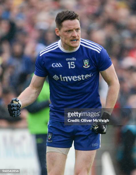 Tyrone , Ireland - 20 May 2018; Conor McManus of Monaghan celebrates after scoring a point near the end of the Ulster GAA Football Senior...