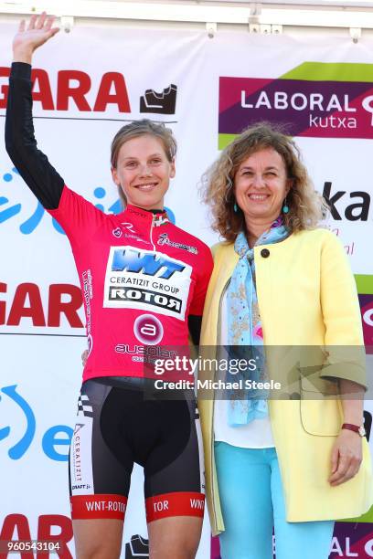 Podium / Aafke Soet of The Netherlands and WNT Rotor Procycling Team Red Best Young Rider Jersey / Celebration / during the 31st Women WT Emakumeen....