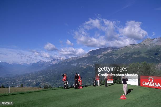 Kim Felton of Australia tees off during the Omega European Masters held at the Crans-Sur-Sierre Golf Club, Switzerland. \ Mandatory Credit: Stephen...