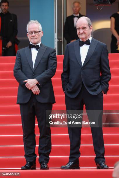 Thierry Fremaux and Pierre Lescure attend the screening of "The Wild Pear Tree " during the 71st annual Cannes Film Festival at Palais des Festivals...