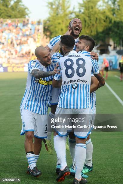 Alberto Paloschi of Spal celebrates after scoring his team's fourth goal during the serie A match between Spal and UC Sampdoria at Stadio Paolo Mazza...