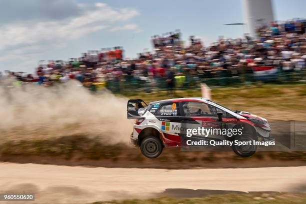 Esapekka Lappi of Finland and Janne Ferm of Finland compete in their Toyota Gazoo Racing WRT Toyota Yaris WRC during day four of World Rally...