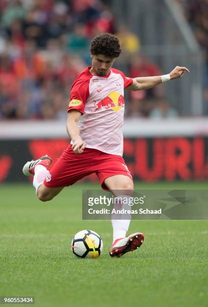 Andre Ramalho of Salzburg runs with the ball during the tipico Bundesliga match between RB Salzburg and SV Mattersburg at Red Bull Arena on May 20,...