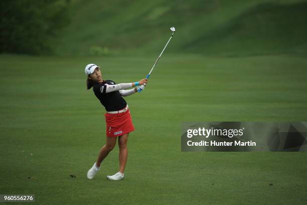 Mi Hyang Lee of South Korea on the fourth hole during the first round of the Kingsmill Championship presented by Geico on the River Course at...