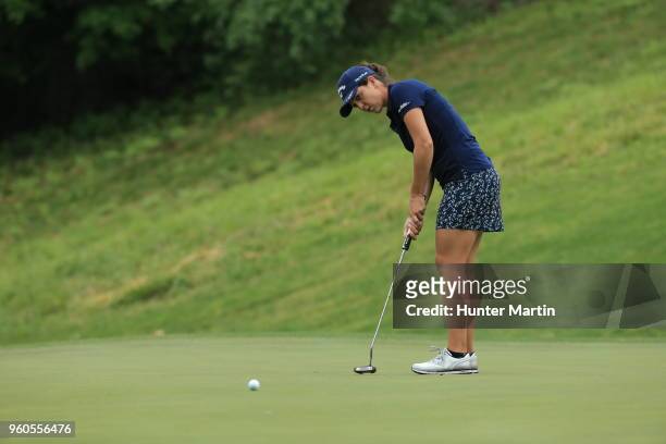 Emma Talley putts on the eighth hole during the first round of the Kingsmill Championship presented by Geico on the River Course at Kingsmill Resort...