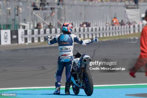 Jorge Martin of Spain and Del Conca Gresini Moto3 retired after crashed out during the MotoGP race during the MotoGp of France - Race on May 20, 2018...