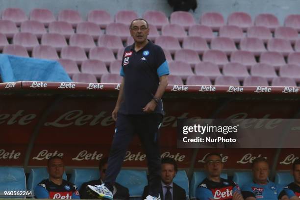 Maurizio Sarri during the Italian Serie A football SSC Napoli v FC Crotone at S. Paolo Stadium in Naples on May 20, 2018