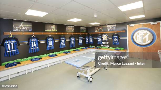 Inter Forever dressing room prior to Norwich Legends v Inter Forever at Carrow Road on May 20, 2018 in Norwich, England.