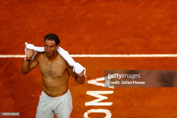 Rafael Nadal of Spain after his win over Alexander Zverev of Germany in the final during day eight of the Internazionali BNL d'Italia 2018 tennis at...