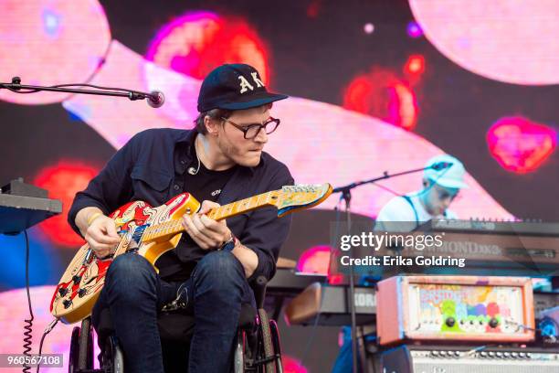 Eric Howk of Portugal the Man performs during Hangout Music Festival on May 18, 2018 in Gulf Shores, Alabama.