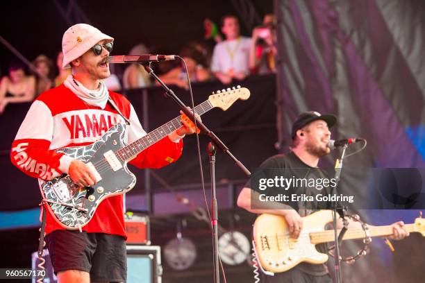 John Gourley and Zach Carothers of Portugal the Man perform during Hangout Music Festival on May 18, 2018 in Gulf Shores, Alabama.