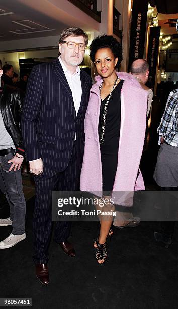 Dennenesch Zoude and husband Carlo Rola arrive at the Michalsky Style Night during the Mercedes-Benz Fashion Week Berlin Autumn/Winter 2010 at the...