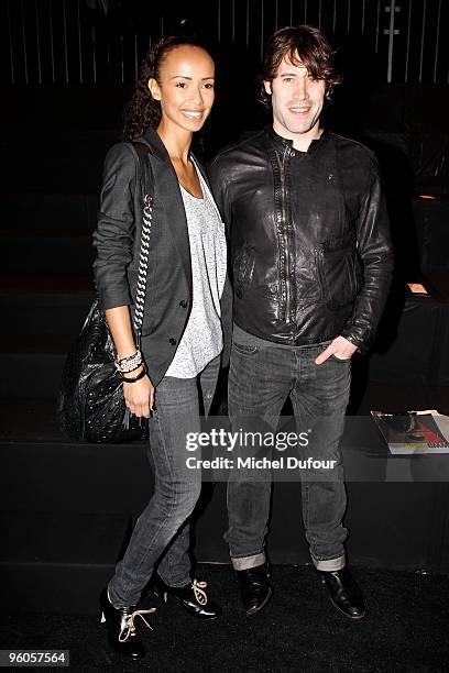 Sonia Rolland and Jalill Lespert at the Dior Homme fashion show during Paris Menswear Fashion Week Autumn/Winter 2010 at Palais Omnisports de Bercy...
