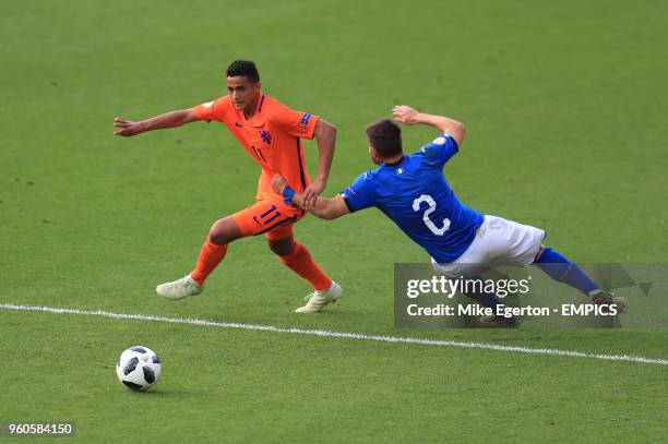 Italy U17's Alberto Barazzetta and Netherlands U17's Mohammed Ihattaren Italy v Netherlands - UEFA European U17 Championship - Final - AESSEAL New...