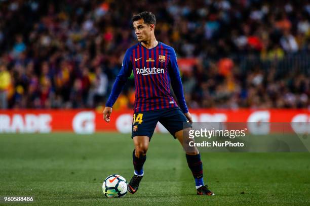 Phillip Couthino from Brasil of FC Barcelona during the La Liga football match between FC Barcelona v Real Sociedad at Camp Nou Stadium in Spain on...